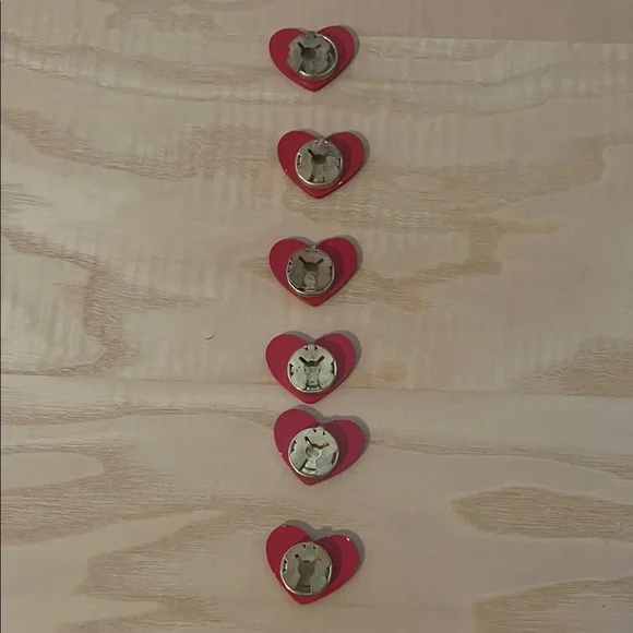 Heart Button Covers, Set of 6 - Picture 2 of 5